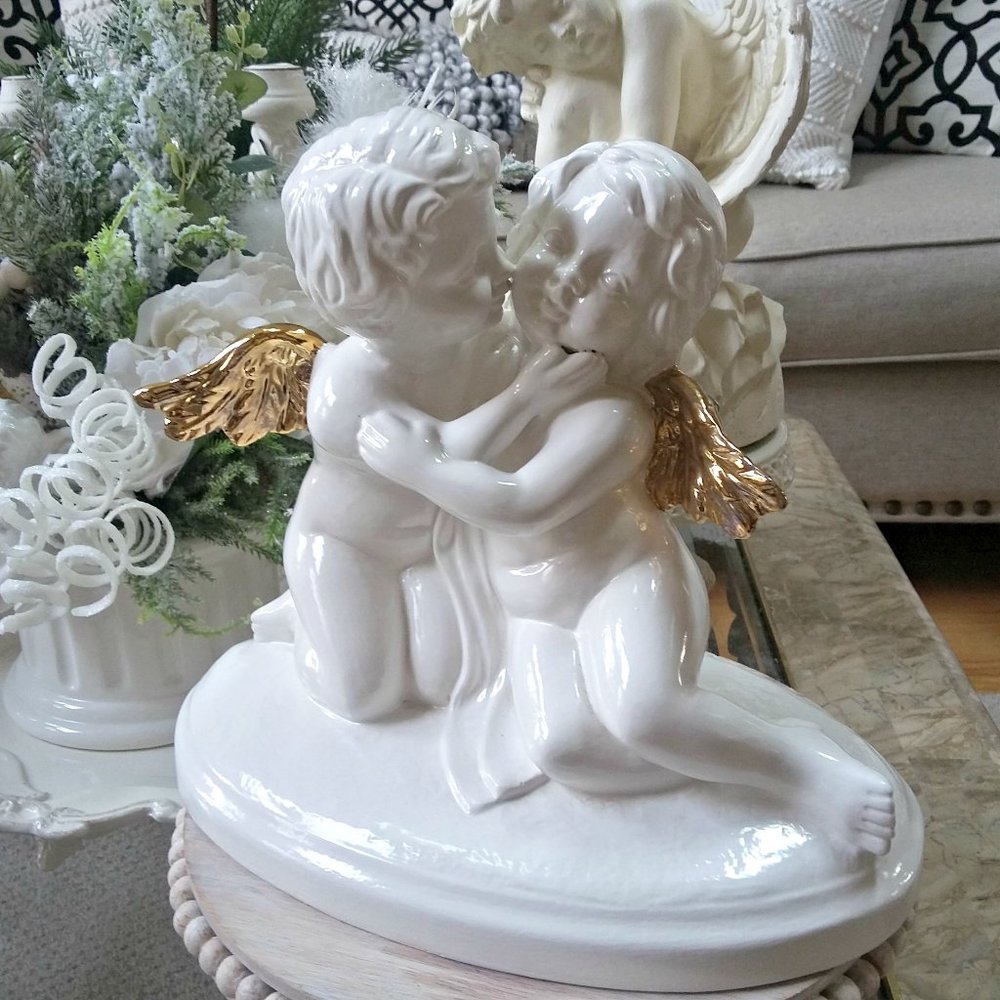 VINTAGE Glazed CERAMIC Angels OH MY!